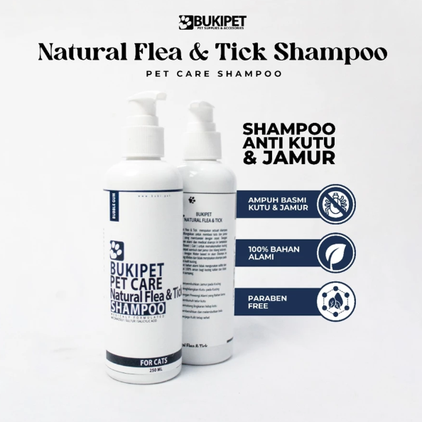 BUKIPET Natural Flea & Tick Shampoo